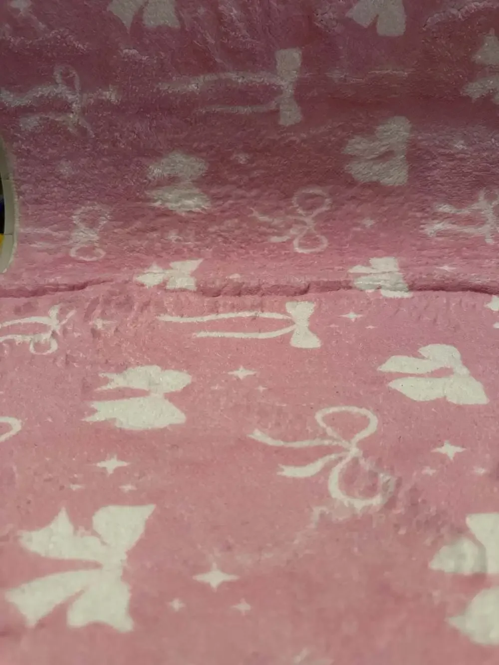 Pink and White Bow Print Soft Area Rug